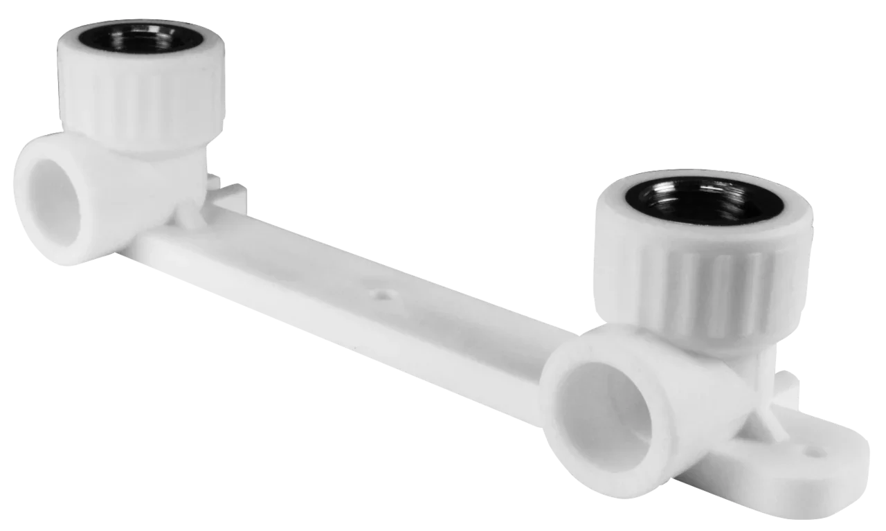 Планка PP-R монтажная белая ВР Дн 25х1/2" под смеситель с водорозетками VALFEX 10124025